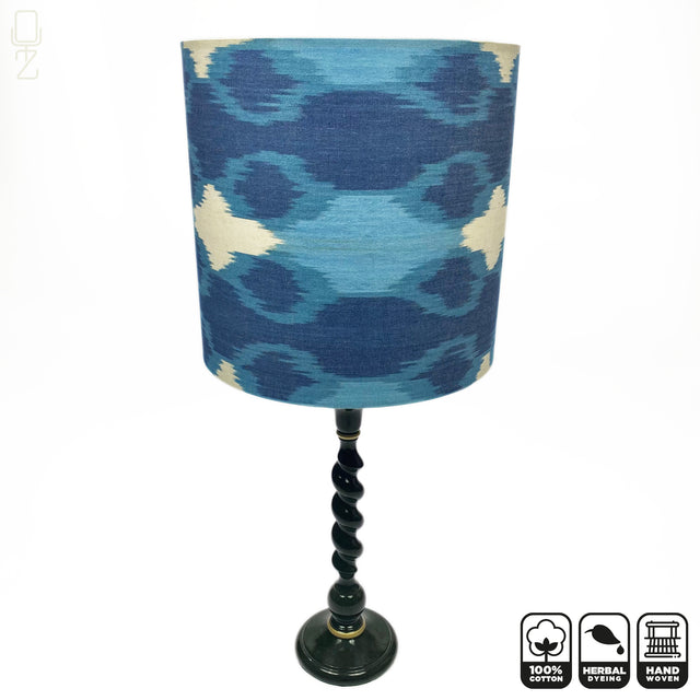 Traditional Blue Ikat Lampshades