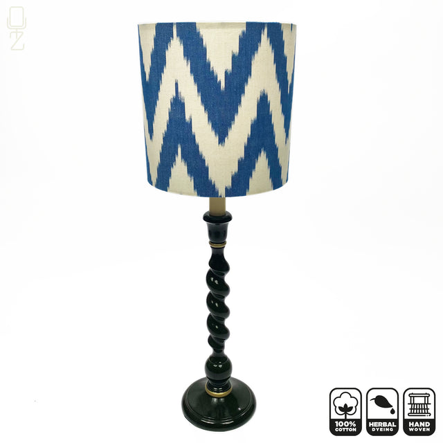 Blue & White Zig Zag Ikat Lampshades