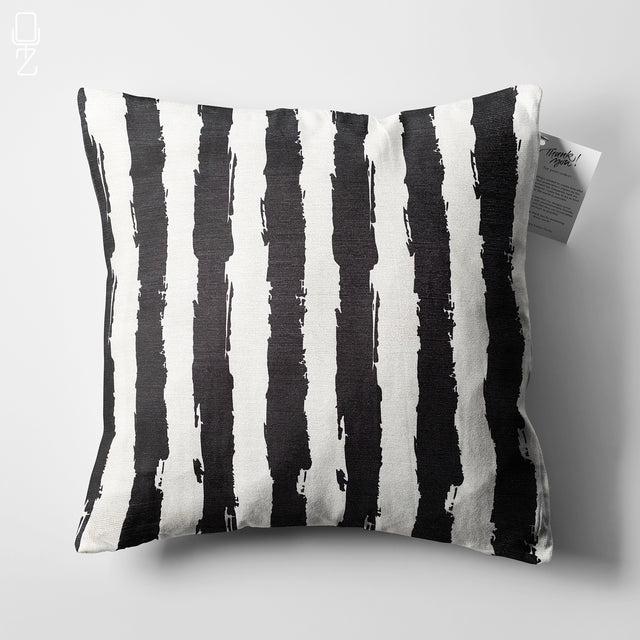 Striped Black & White Decorative Cushion Cover