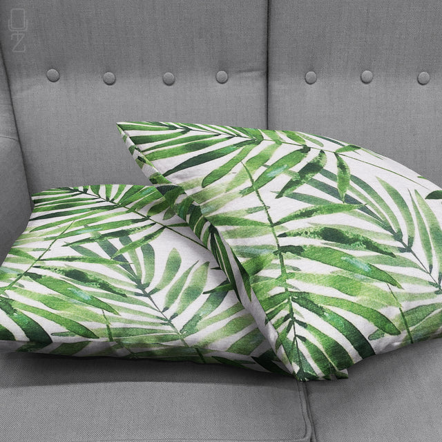 Tropical Green Leaf Design Pillow Covers
