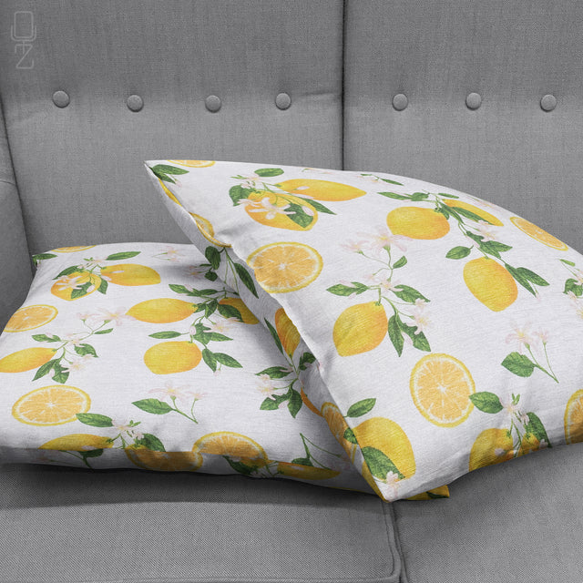 Lemons & Floral Pattern Cushion Cover