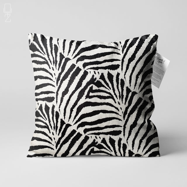 Zebra Pattern Black & White Cushion Covers