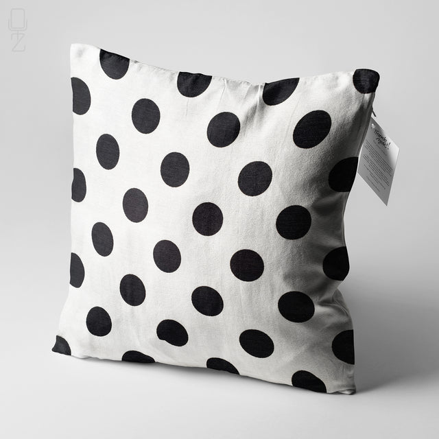 Black & White Polka Dot Pattern Cushion Cover