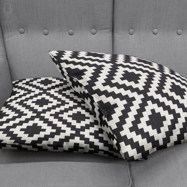 Aztec Black & White Decorative Pillow Cover