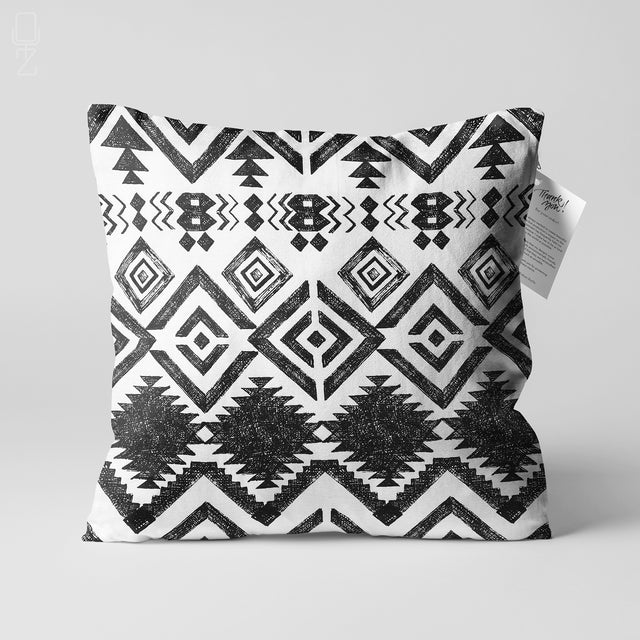 Hand Drawing Pillow Cover with Ethnic Patterns