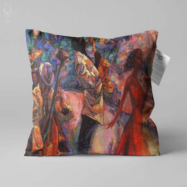 Abstract Jazz Oil Painting Cushion Cover