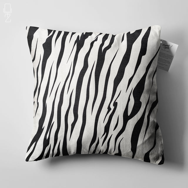 Zebra Pattern Black & White Pillow Cover