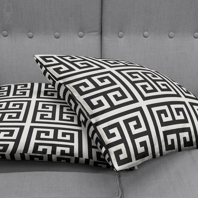 Geometric Pattern Black & White Cushion Cover