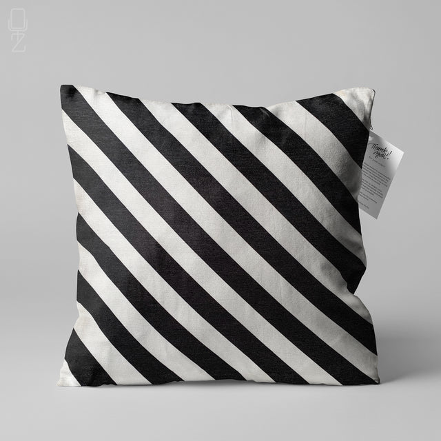 Cushion Cover with Black Striped Pattern