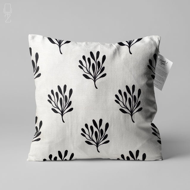 Black & White Floral Pattern Cushion Covers