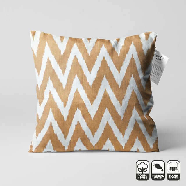 Cinnamon Zig Zag IKAT Decorative Cushion Cover