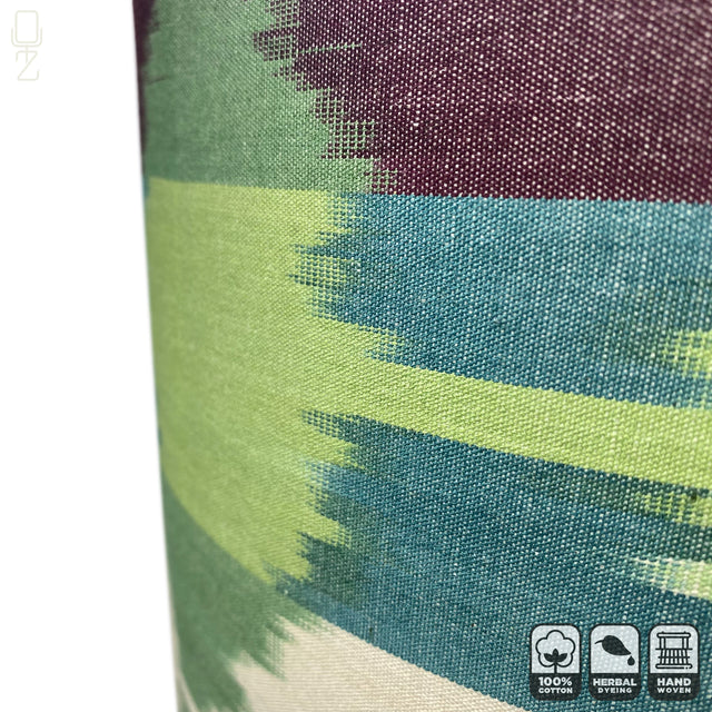 Traditional Ikat Green & Ivory Lampshades