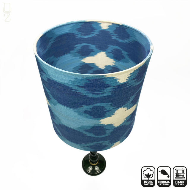 Traditional Blue Ikat Lampshades