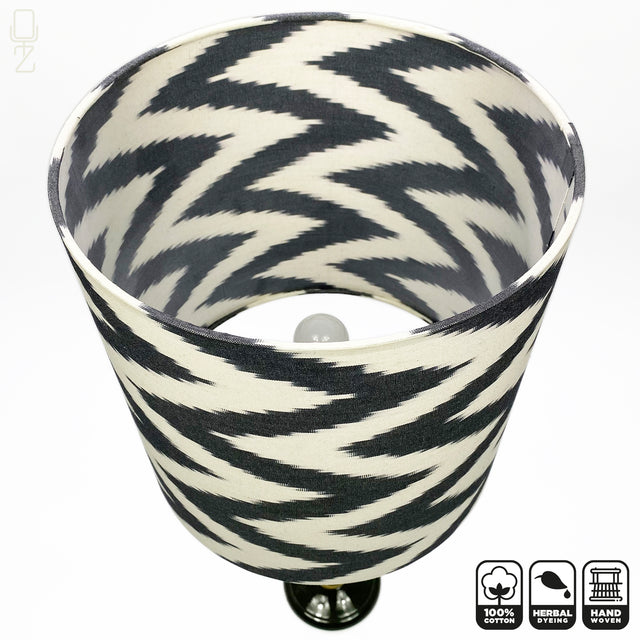 Black Zig Zag Ikat Lampshades