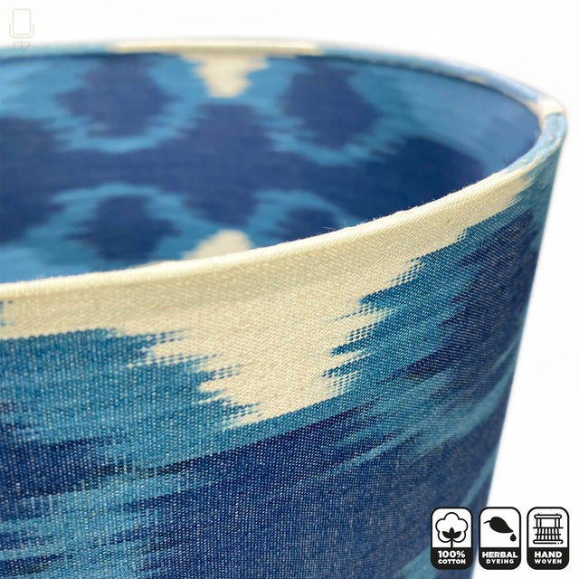 Traditional Blue Ikat Lampshades