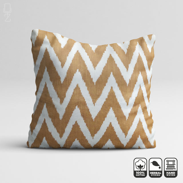 Cinnamon Zig Zag IKAT Decorative Cushion Cover