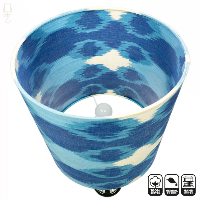 Traditional Blue Ikat Lampshades