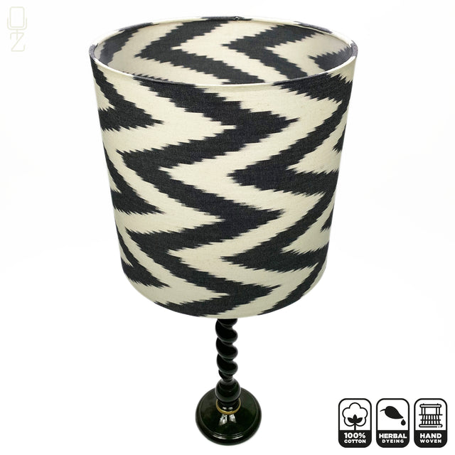 Black Zig Zag Ikat Lampshades