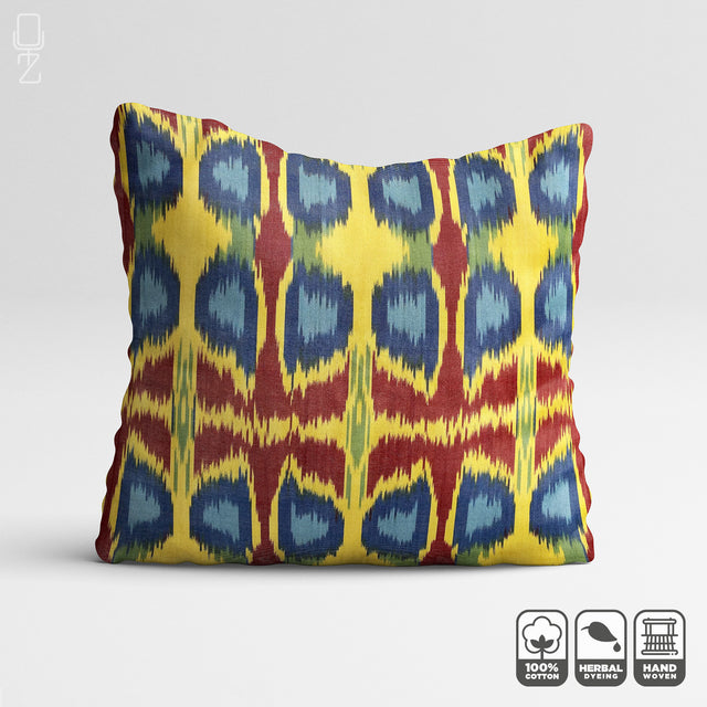 Multicolored Handowoven Ikat 50x50cm Pillow Cover