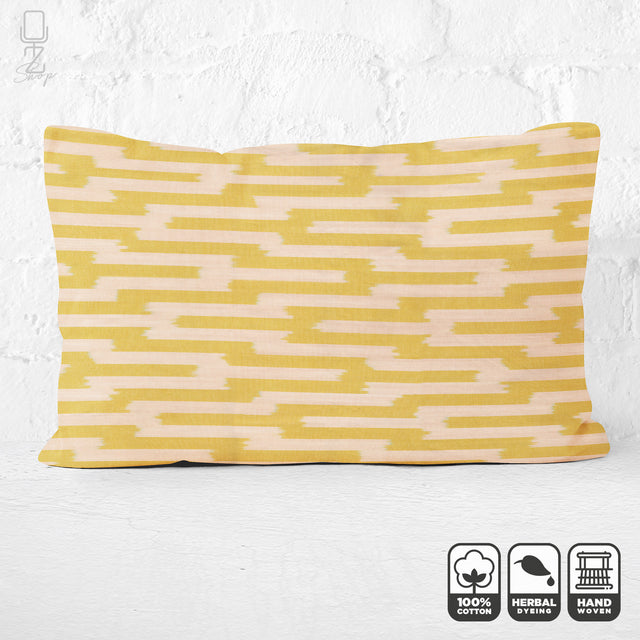 Yellow Traditional Ikat Cushion Cover