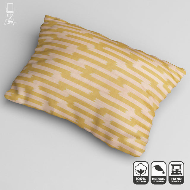 Yellow Traditional Ikat Cushion Cover