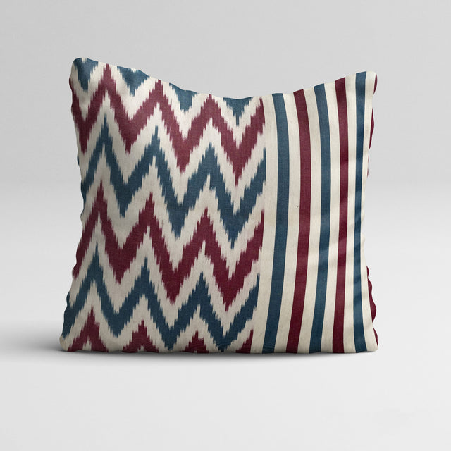 Handwoven Zigzag and Striped Pillow Cover