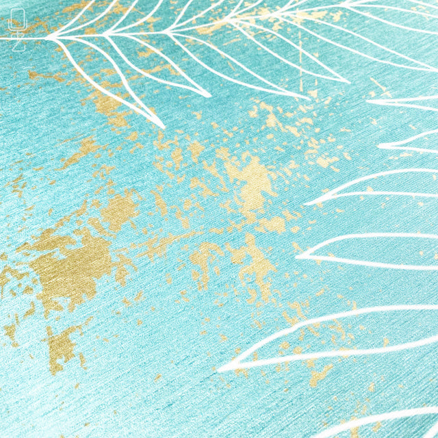 Tropical White Leaves on the Green Cushion Cover