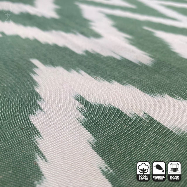 Green Zig Zag Handwoven Cushion Cover