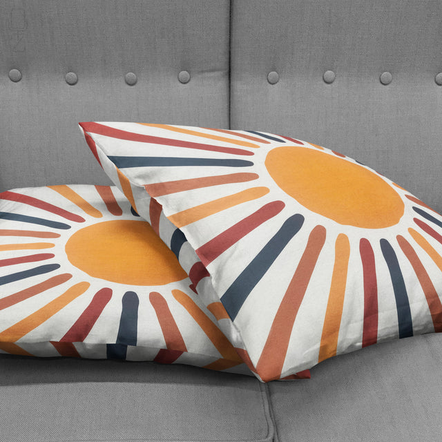 Abstract Sunburst Lumbar Cushion Cover - Multicoloured Rectangular Pillow