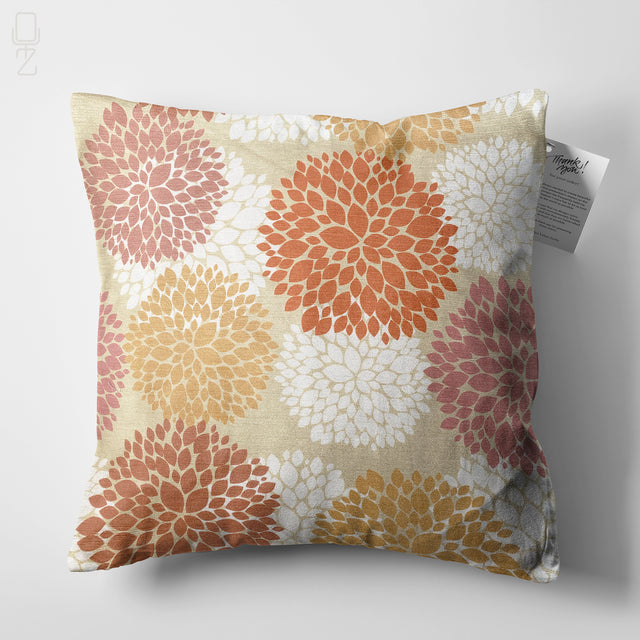 Abstract Orange Leaf Theme Pillow Cover