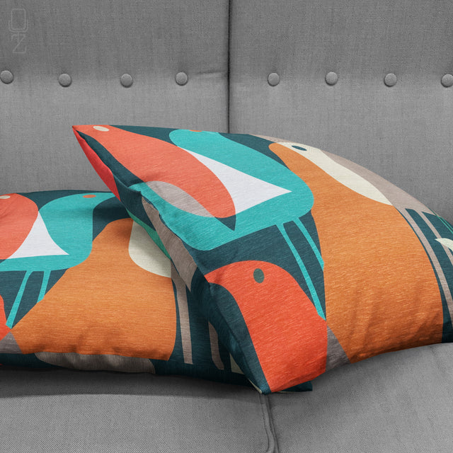 Abstract Birds Themed Pillow Covers