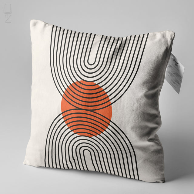 Bauhaus Retro Abstract Geometric Velvet Cushion - Mid Century Modern Pillow