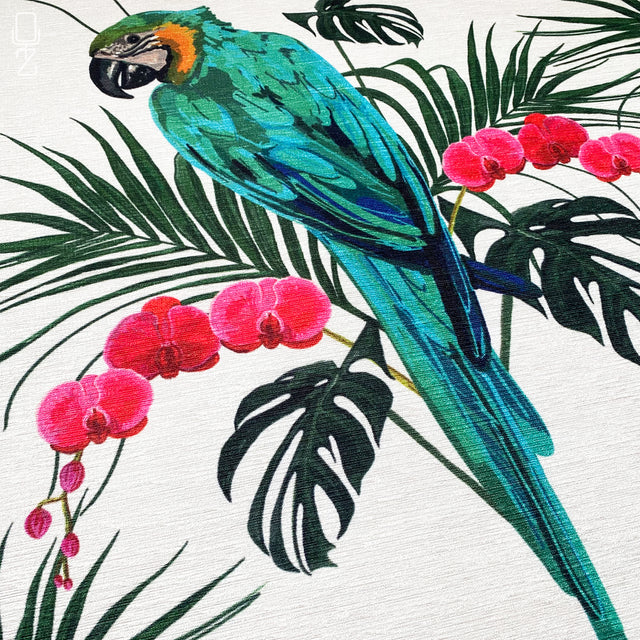 Set of 2 Tropical Cushion Covers with Parrots & Florals