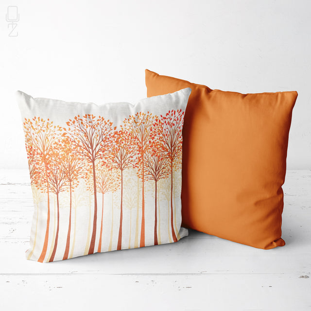 Set of 2 Cushion Covers with Orange Trees