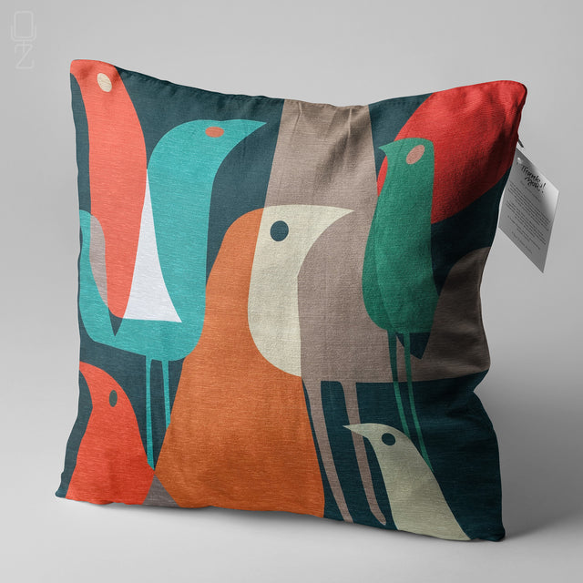 Abstract Birds Themed Pillow Covers