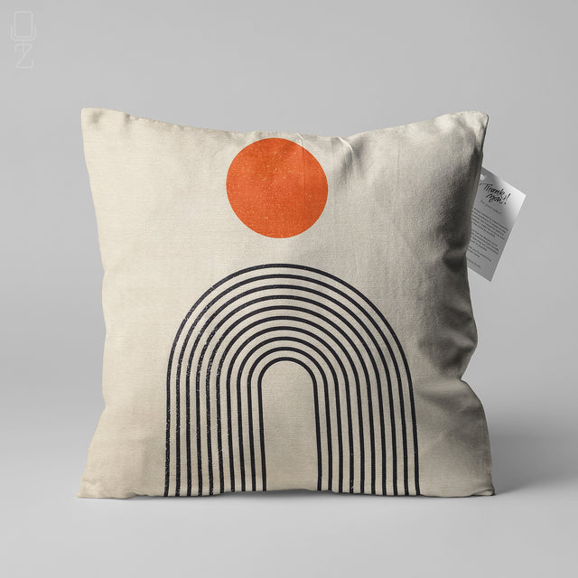 Orange & Black Abstract Cushion Covers