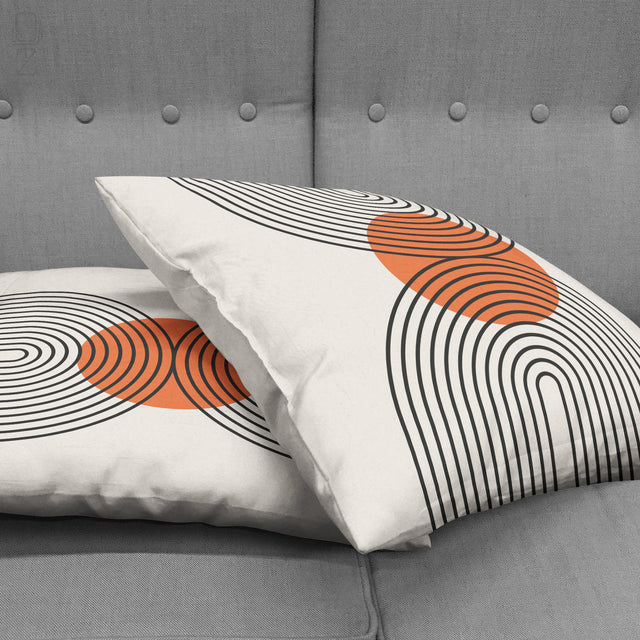 Bauhaus Retro Abstract Geometric Velvet Cushion - Mid Century Modern Pillow