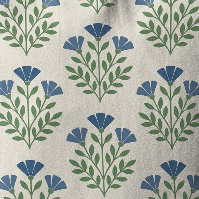 Blue Floral Block Print Soft Cushion Cover
