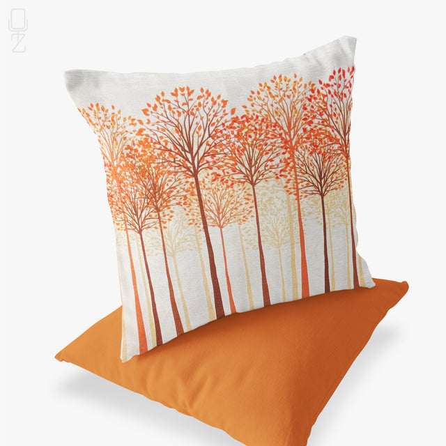 Set of 2 Cushion Covers with Orange Trees