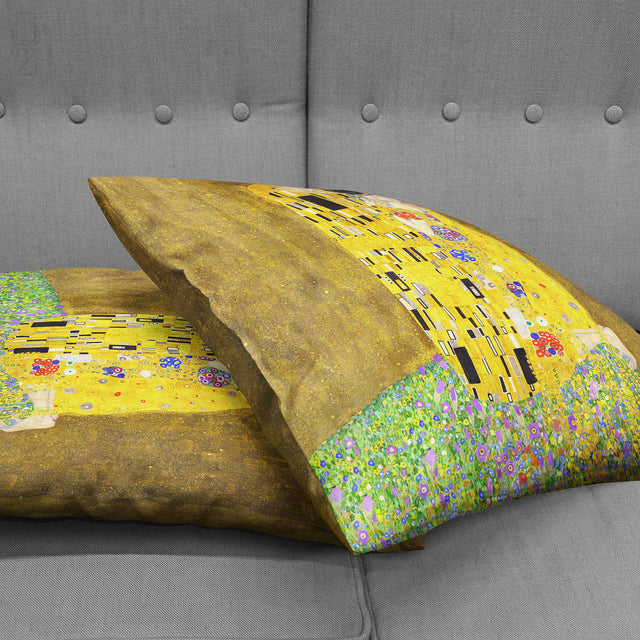The Kiss by Gustav Klimt – Artistic Masterpiece Chenille Cushion Cover