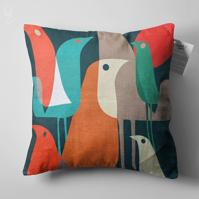 Abstract Birds Themed Pillow Covers