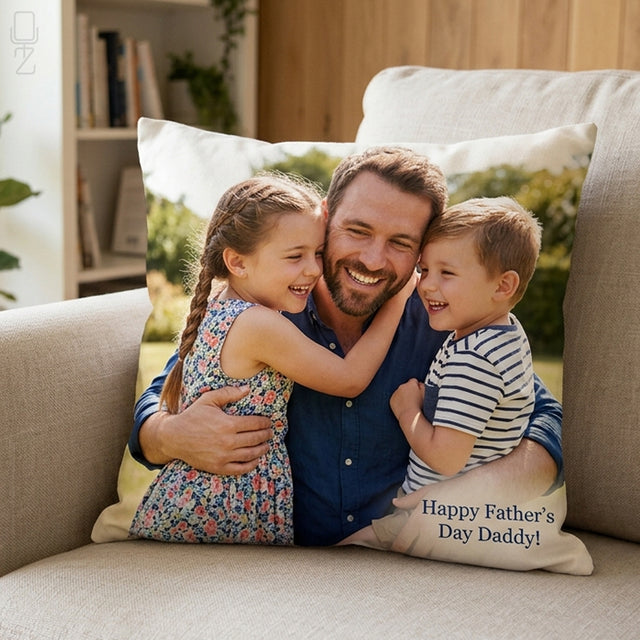 Personalised Photo Cushion Cover – Custom Father’s Day Gift