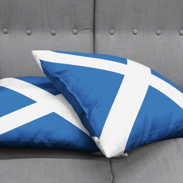 Scottish Saltire Square Cushion Cover - Classic Blue & White Scotland Flag