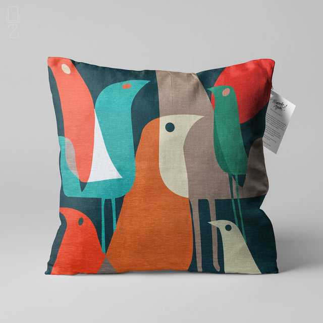 Abstract Birds Themed Pillow Covers