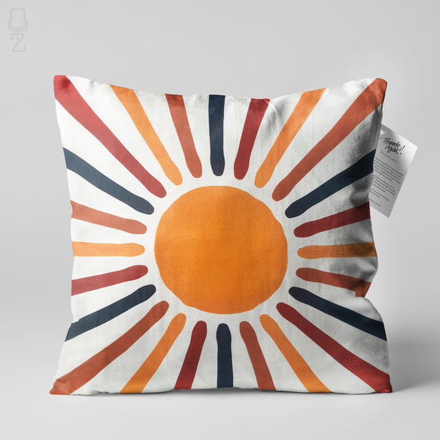 Multicoloured Sun Themed Cushion Cover