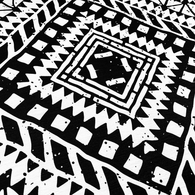 Ethnic Black & Ivory Geometric Cushion Cover