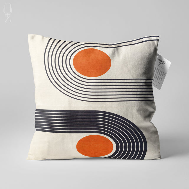 Orange & Black Abstract Cushion Covers