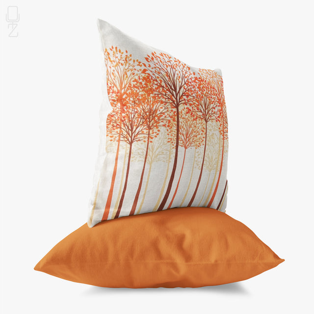 Set of 2 Cushion Covers with Orange Trees