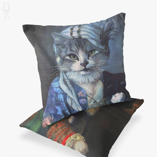 Set of 2 Cushion Covers with Royal Cats