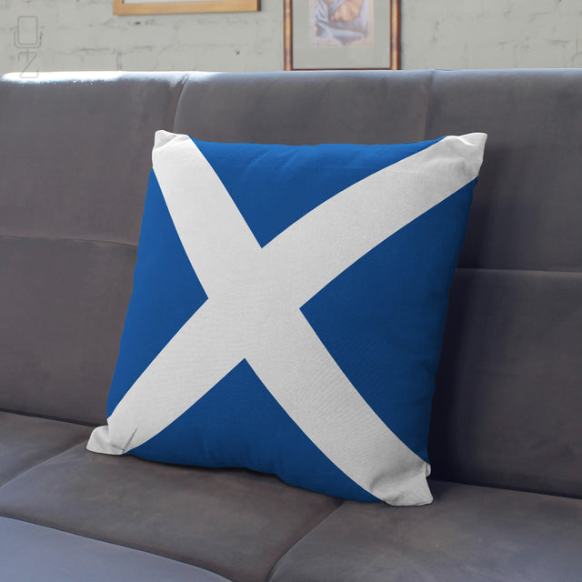 Scottish Saltire Square Cushion Cover - Classic Blue & White Scotland Flag